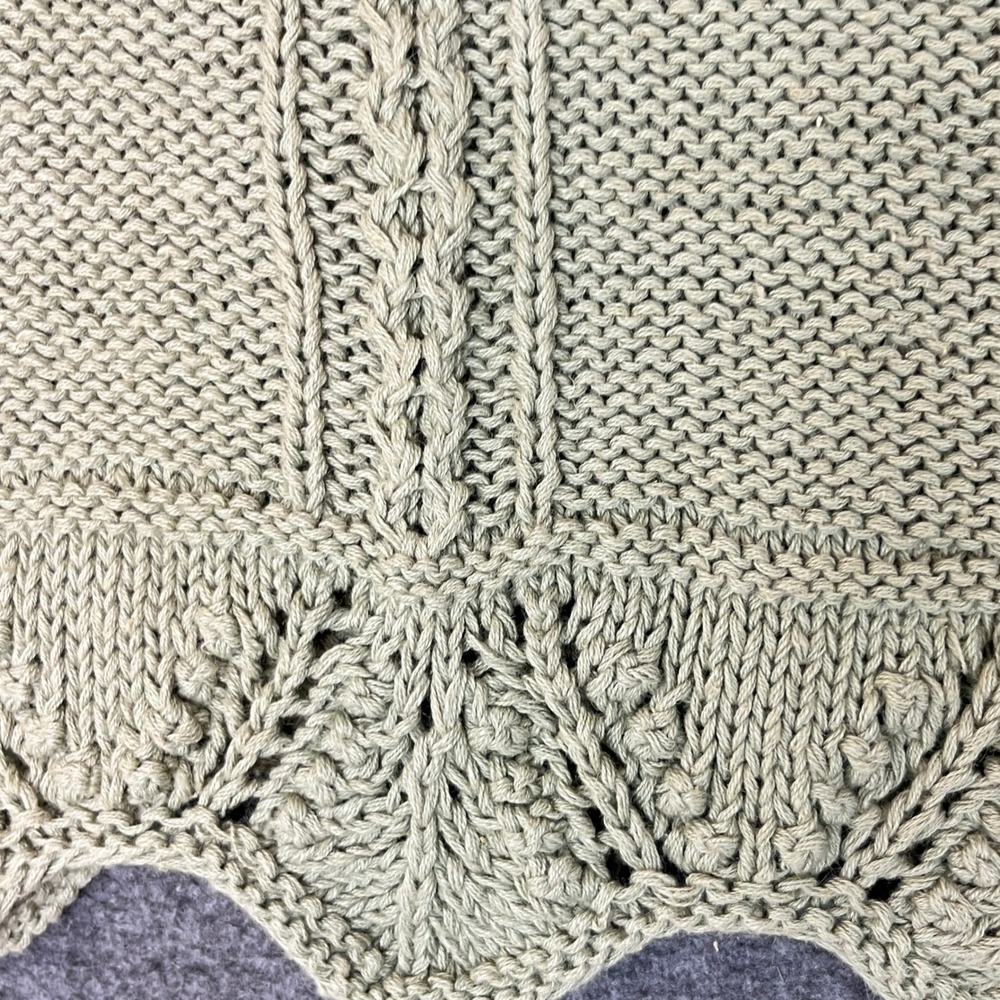Vintage Hand Knit Cropped Sweater Sage Green Sz M 90s Y2K Fairy Cottagecore Boho - Picture 11 of 11